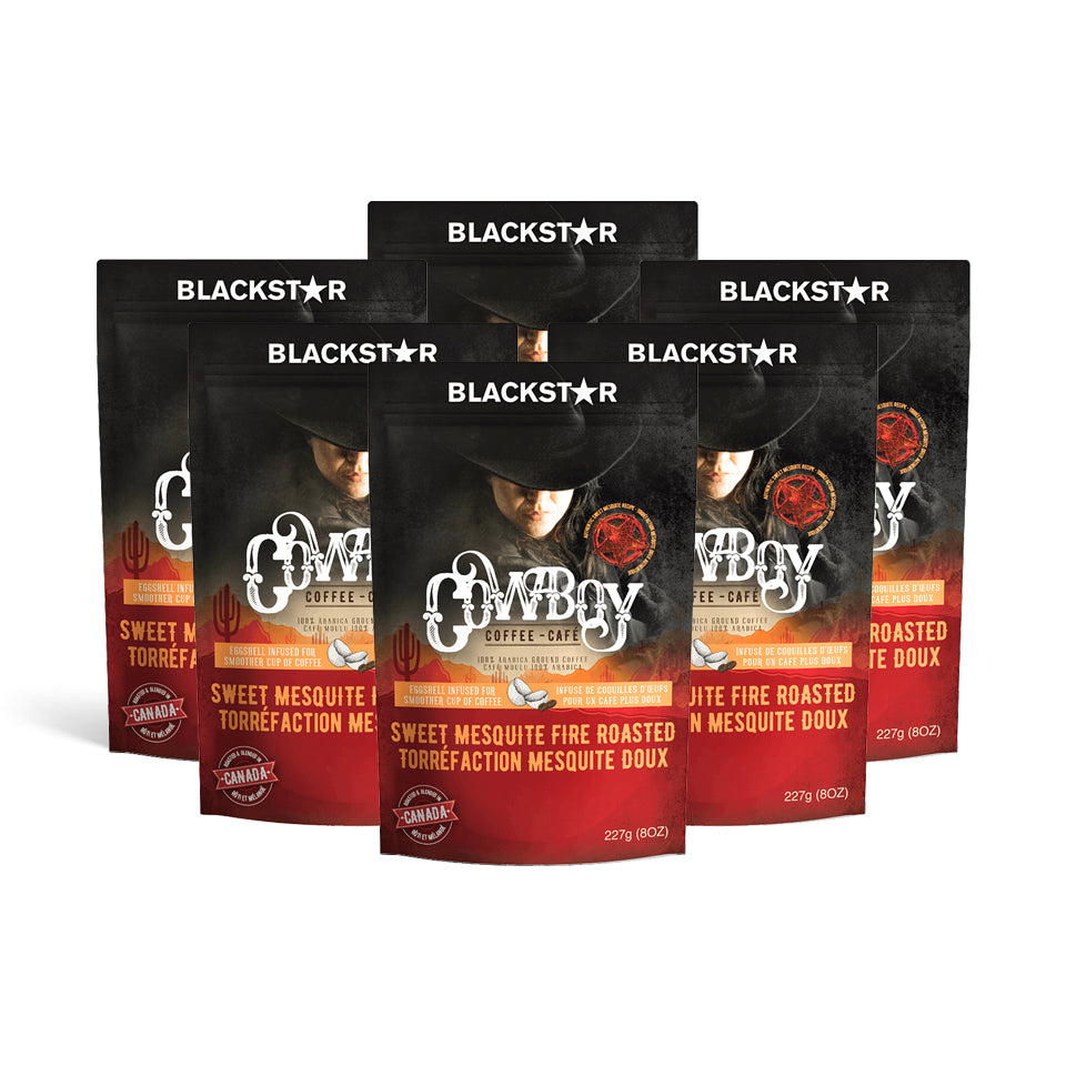 Blackstar Cowboy Coffee Package (6-pack) CA - Sweet Mesquite Fire Roasted Flavor