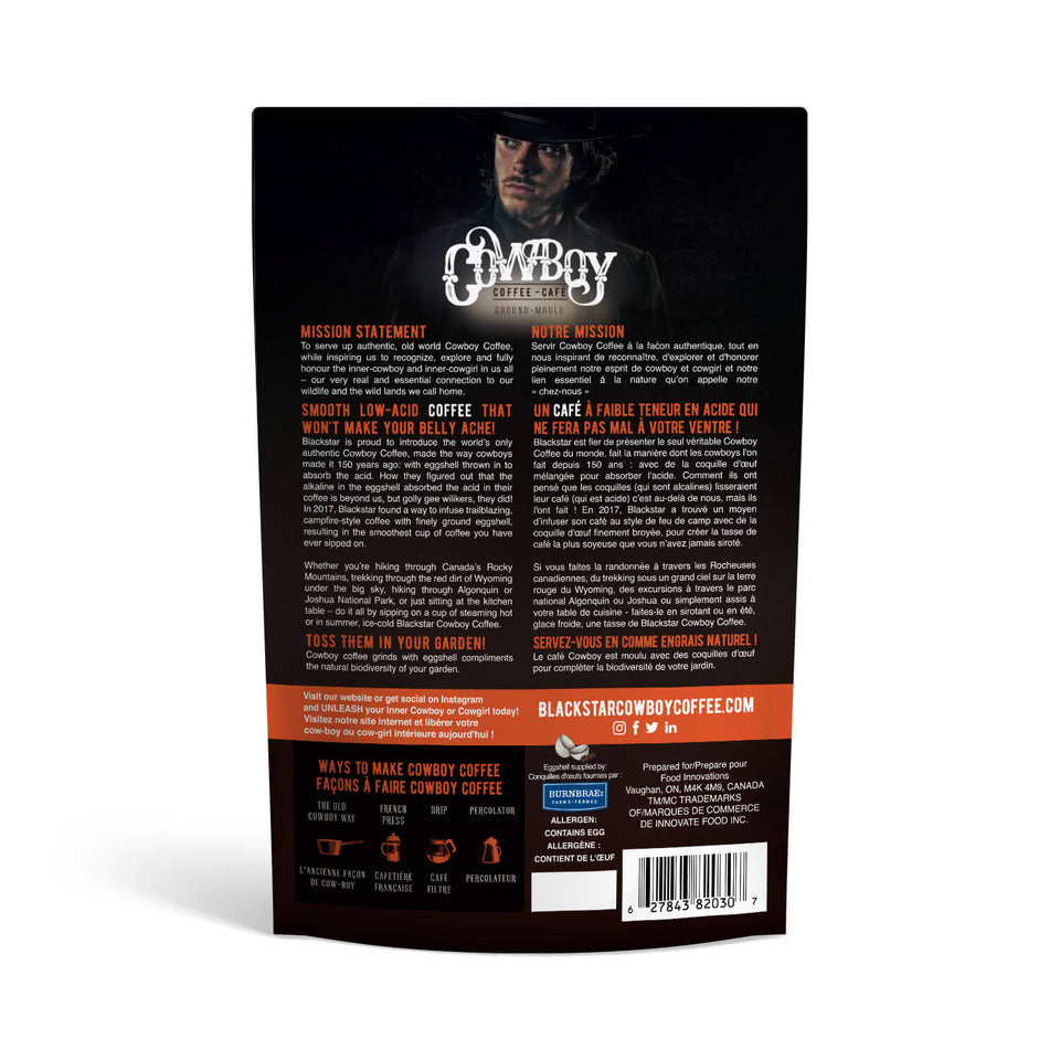 Blackstar Cowboy Coffee Package (Back) CA - Medium Fire Roasted