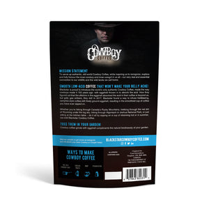 Blackstar Cowboy Coffee Package (Back) - Mud Dark Fire Roasted