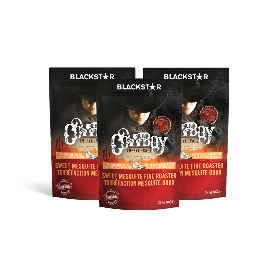 Blackstar Cowboy Coffee Package (3-pack) CA - Sweet Mesquite Fire Roasted Flavor
