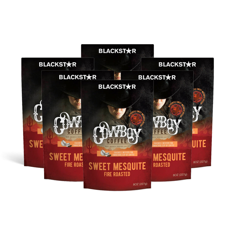 Blackstar Cowboy Coffee Package (6-pack) - Sweet Mesquite Fire Roasted Flavor